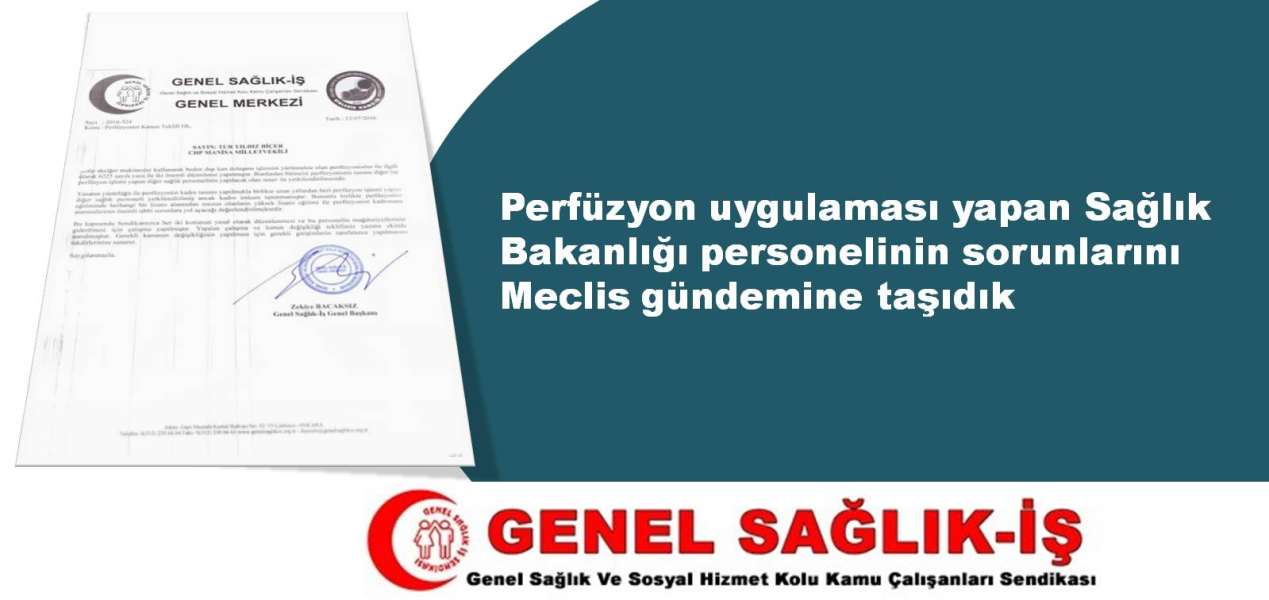 Perfüzyon uygulaması yapan Sağlık Bakanlığı personelinin sorunlarını Meclis gündemine taşıdık