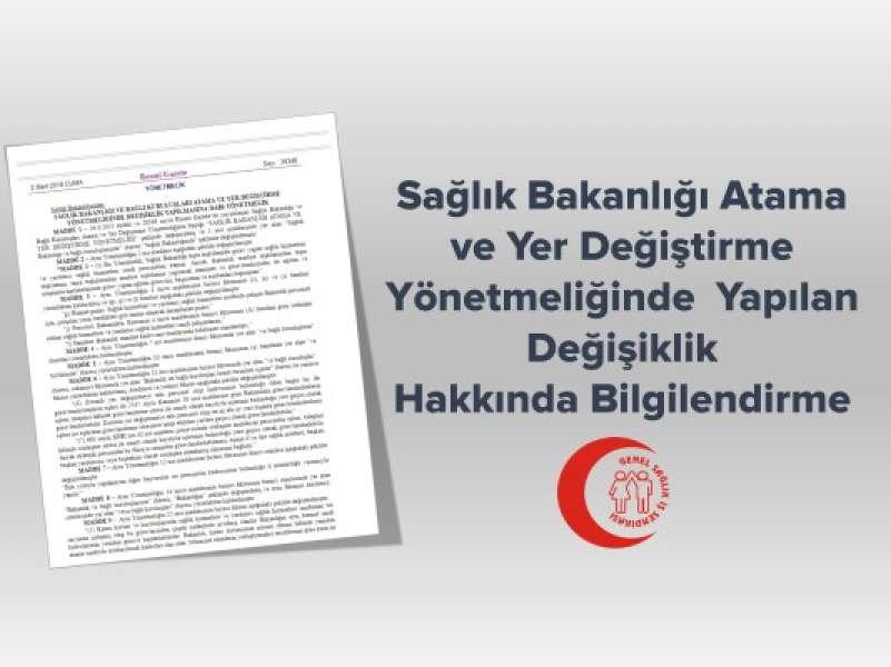 Sağlık Bakanlığından Atama ve Yer Değiştirme Yönetmeliğinde Değişiklik