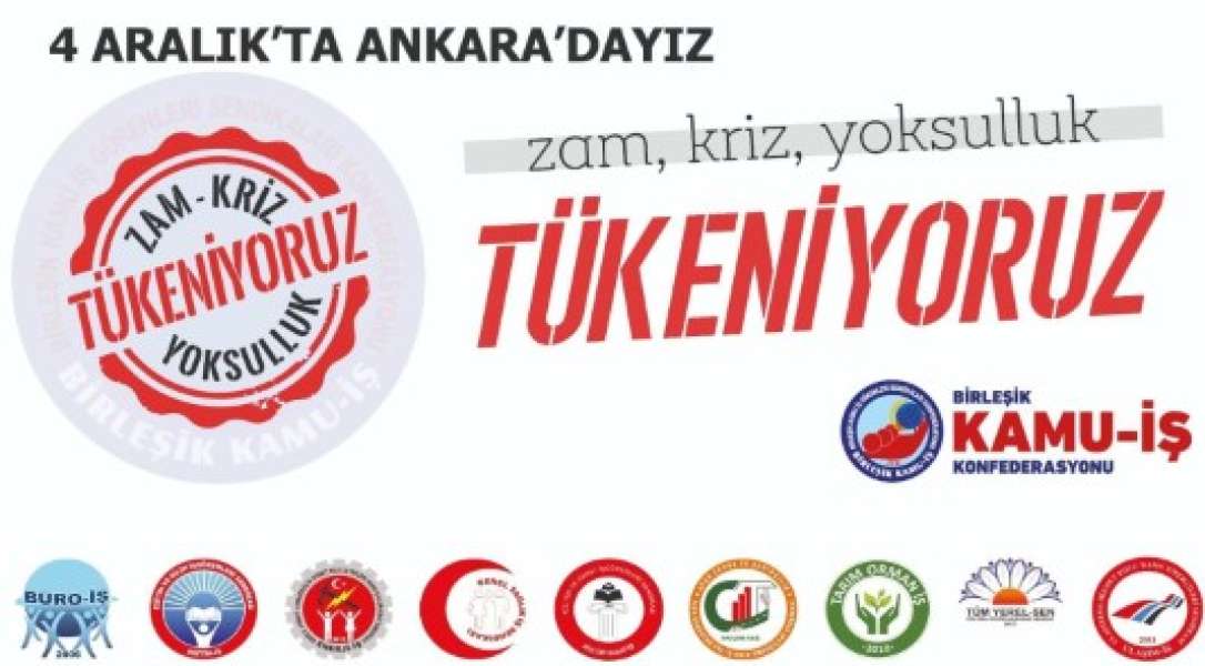 Ekonomik Kriz ve Zamlara Karşı 4 Aralık’ta Eylemdeyiz