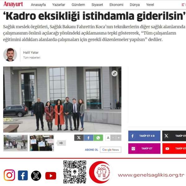 ‘Kadro eksikliği istihdamla giderilsin’  / Anayurt