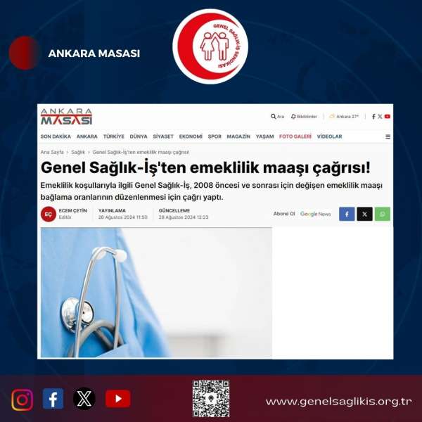 Genel Sağlık-İş'ten emeklilik maaşı çağrısı! / Ankara Masası