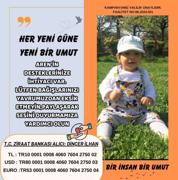 Değerli üyemiz Yağmur İLHAN'nın sevgili oğlu Aren'e destek olma zamanı!