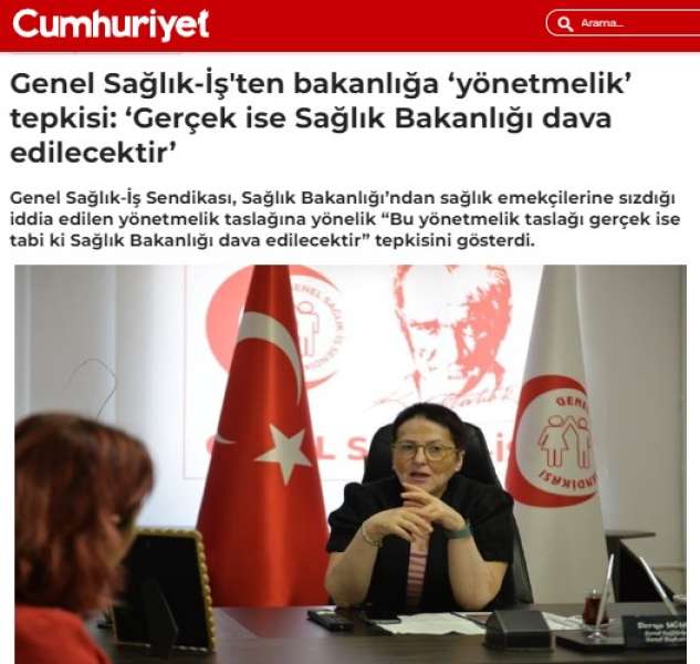 Genel Sağlık-İş'ten Bakanlığa ‘yönetmelik’ tepkisi: ‘Gerçek ise Sağlık Bakanlığı dava edilecektir’