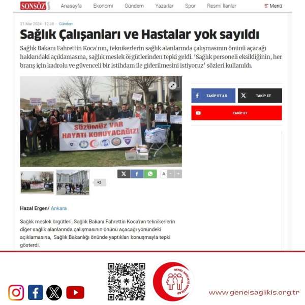 Sağlık Çalışanları ve Hastalar yok sayıldı / Sonsöz