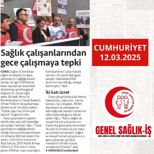 Sağlık Çalışanlarından Gece Çalışmaya Tepki / Cumhuriyet