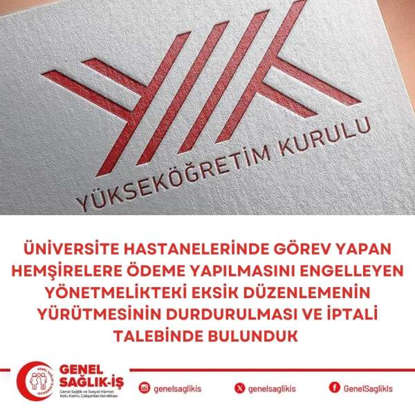 Üniversite Hastanelerinde Görev Yapan Hemşirelere Ödeme Yapılmasını Engelleyen Yönetmelikteki Eksik Düzenlemenin Yürütmesinin Durdurulması ve İptali Talebinde Bulunduk