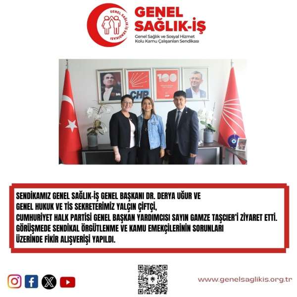 Cumhuriyet Halk Partisi Genel Başkan Yardımcısı Sayın Gamze Taşcıer’i ziyaret ettik