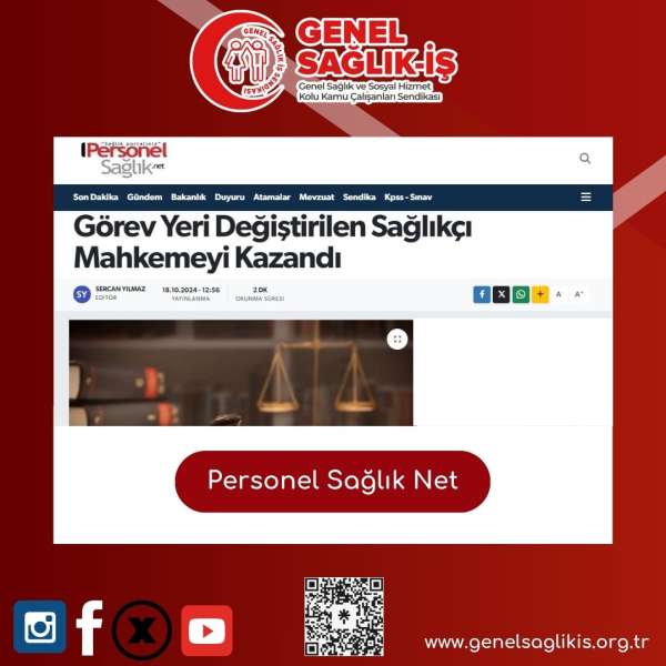 Görev Yeri Değiştirilen Sağlıkçı Mahkemeyi Kazandı / Personel Sağlık