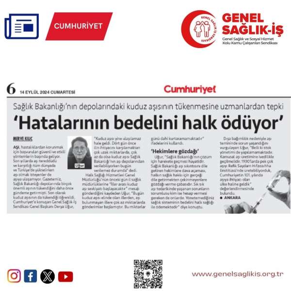 Sağlık Bakanlığı’nın depolarındaki kuduz aşısının tükenmesine uzmanlardan tepki